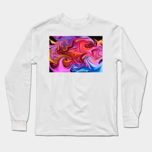 pink, red and purple/blue liquid color waves Long Sleeve T-Shirt